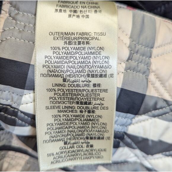 Burberry Brit Finsbridge Quilted Black Coat Small Belted Hooded Jacket Outerwear - Picture 6 of 6